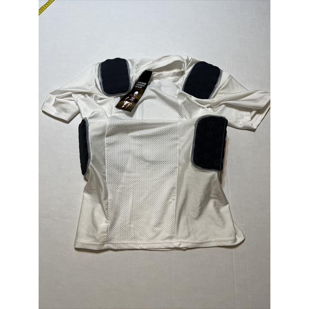 Cramer Lightning S 5 Pad Football Shirt Short‎ Sleeve White Men's SZ L 42"-45"